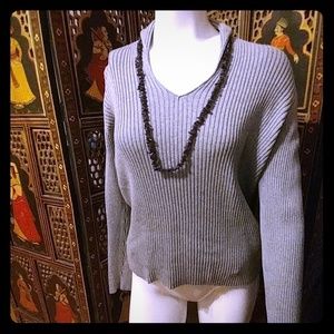 J. Jill Gray Ribbed Sweater